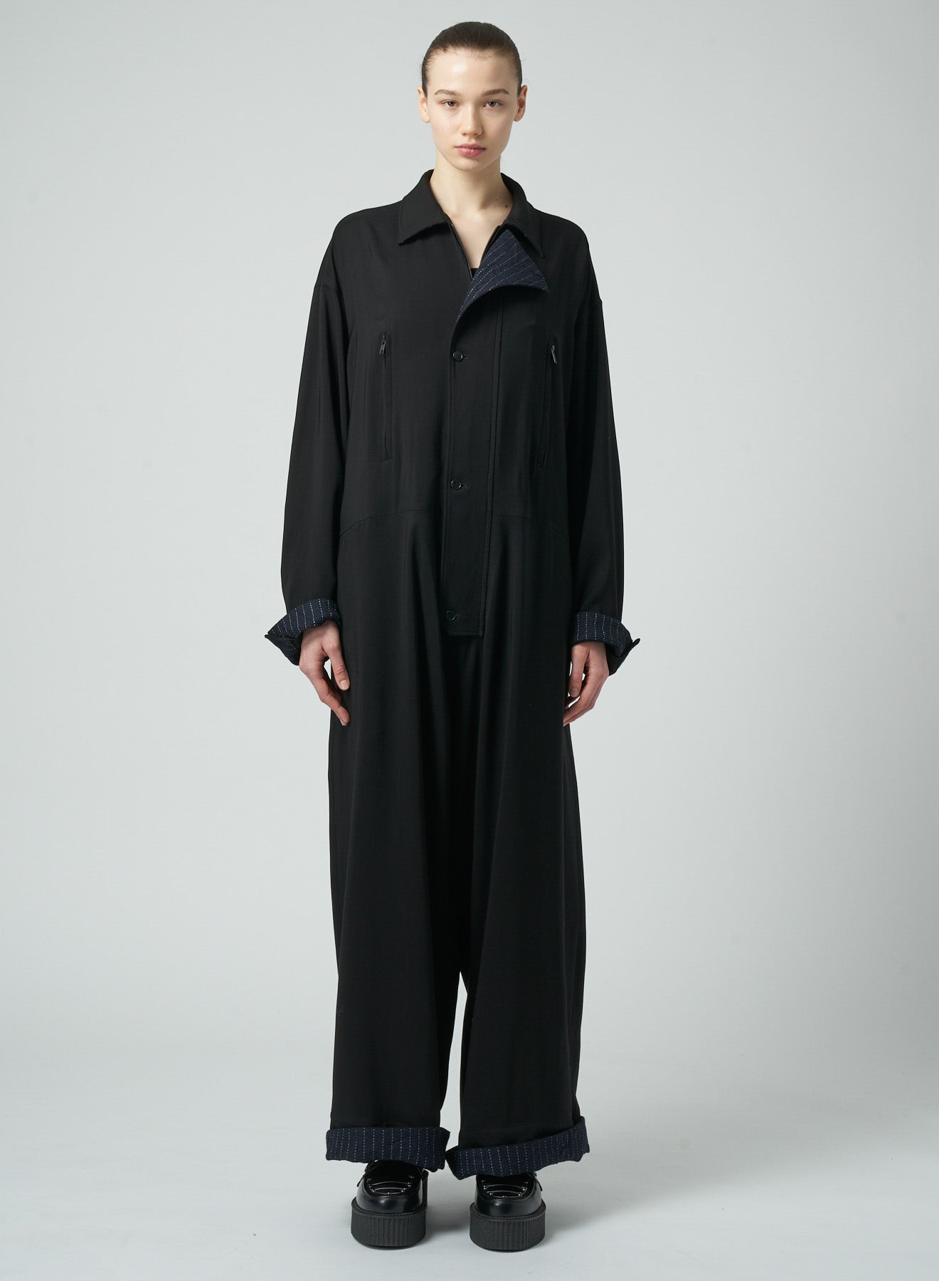 RAYON/WOOL GABARDINE JUMPSUIT – THE SHOP YOHJI YAMAMOTO