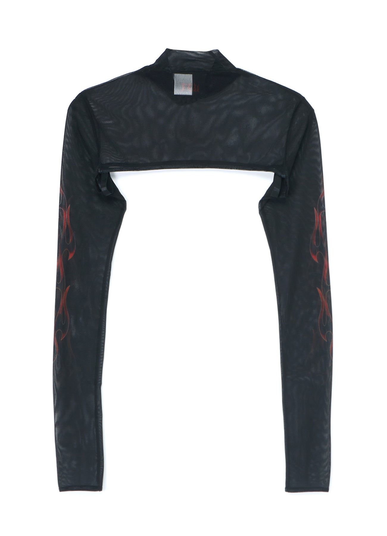 FIRE PRINT EXTREME CROP TOP WITH MOCK TURTLENECK – THE SHOP YOHJI