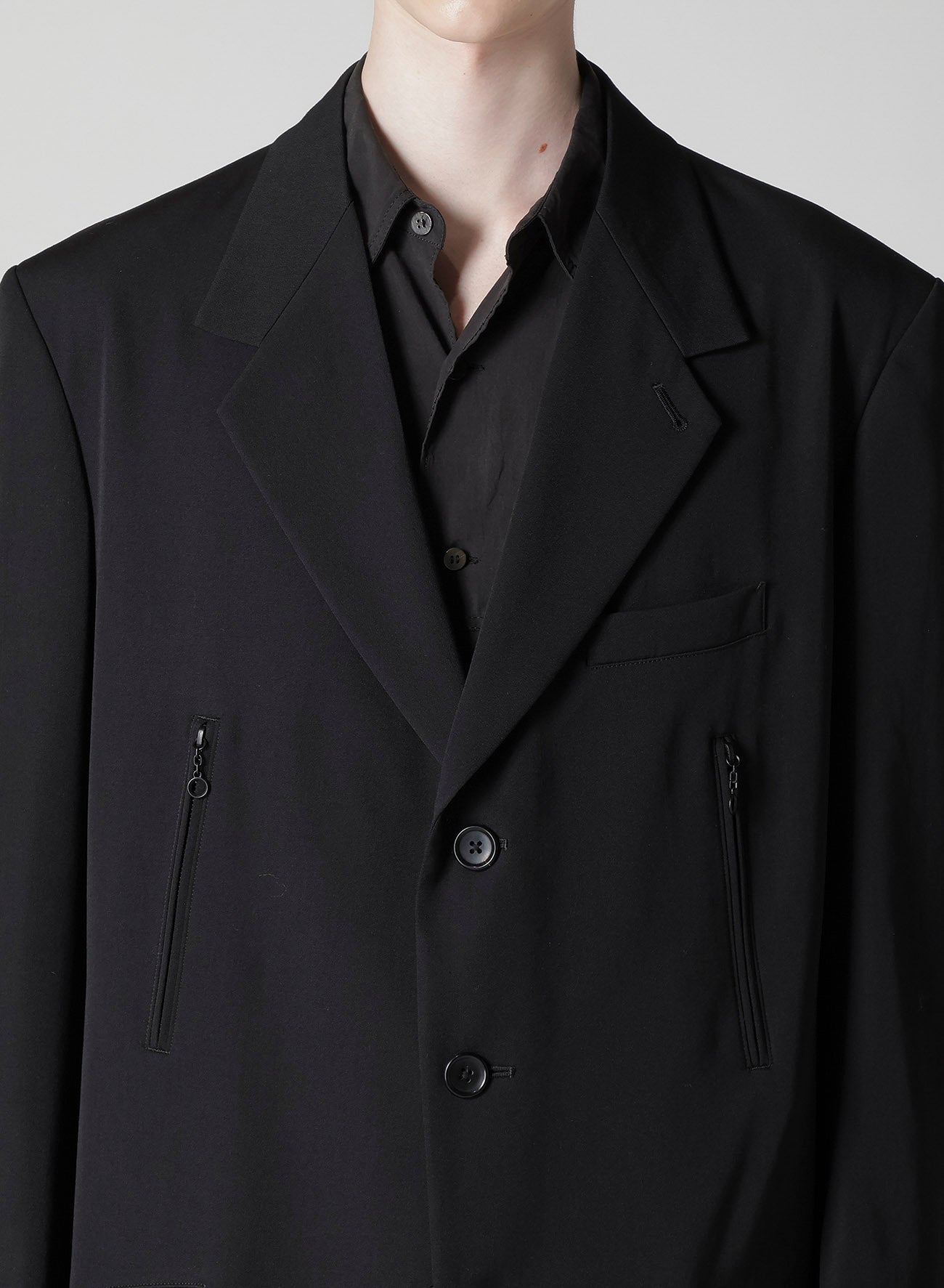 WOOL GABARDINE LONG SLEEVE DETAIL JACKET – THE SHOP YOHJI YAMAMOTO