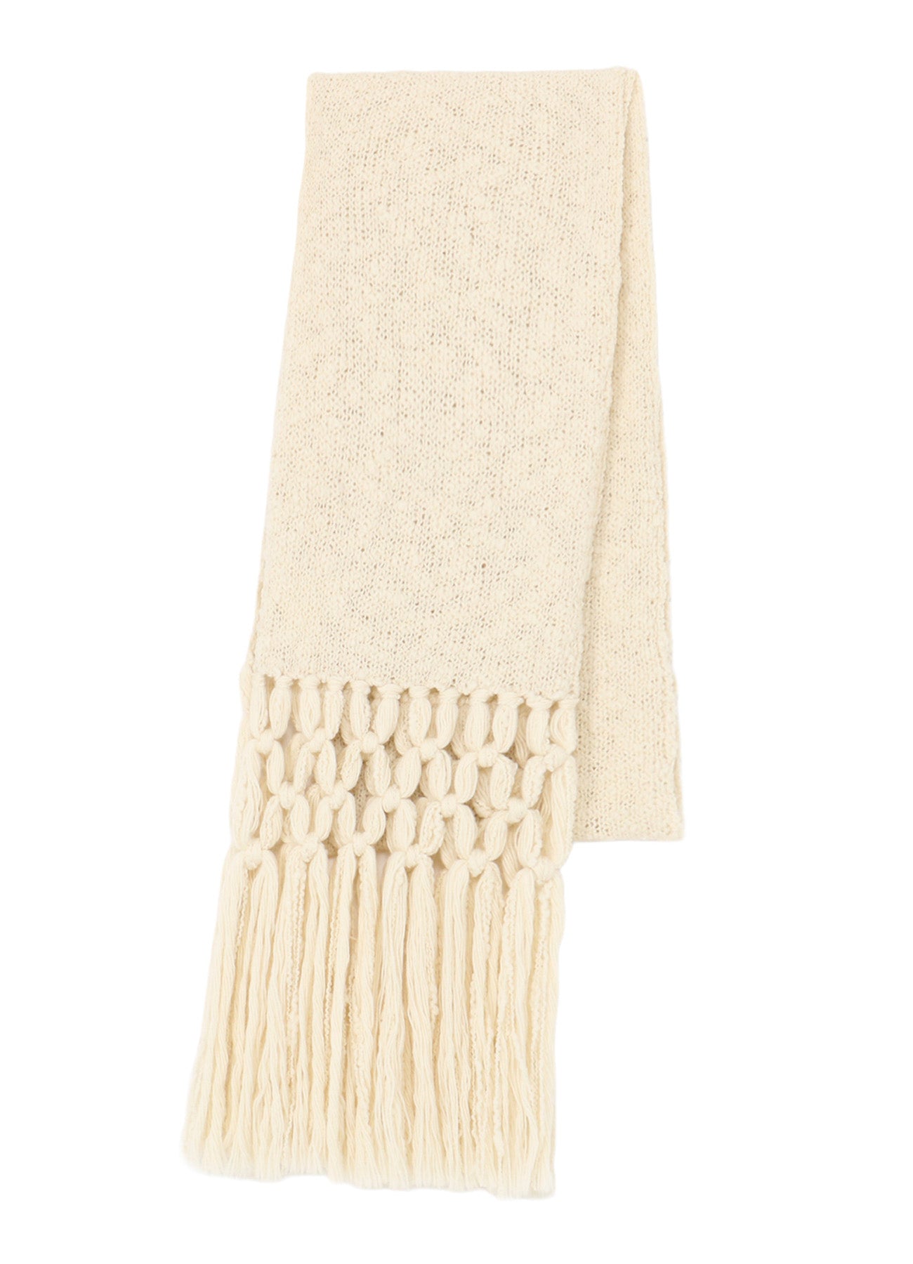 WOOL BLEND FRINGE SCARF – THE SHOP YOHJI YAMAMOTO