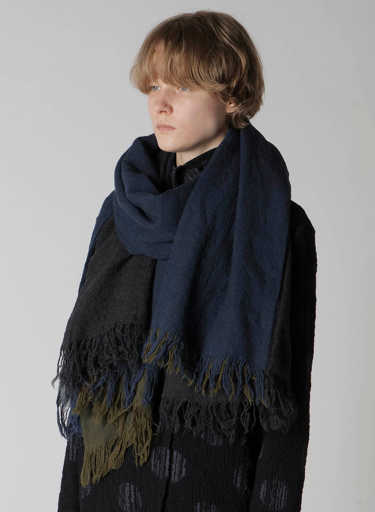 THREE-LAYERED WOOL SCARF – THE SHOP YOHJI YAMAMOTO
