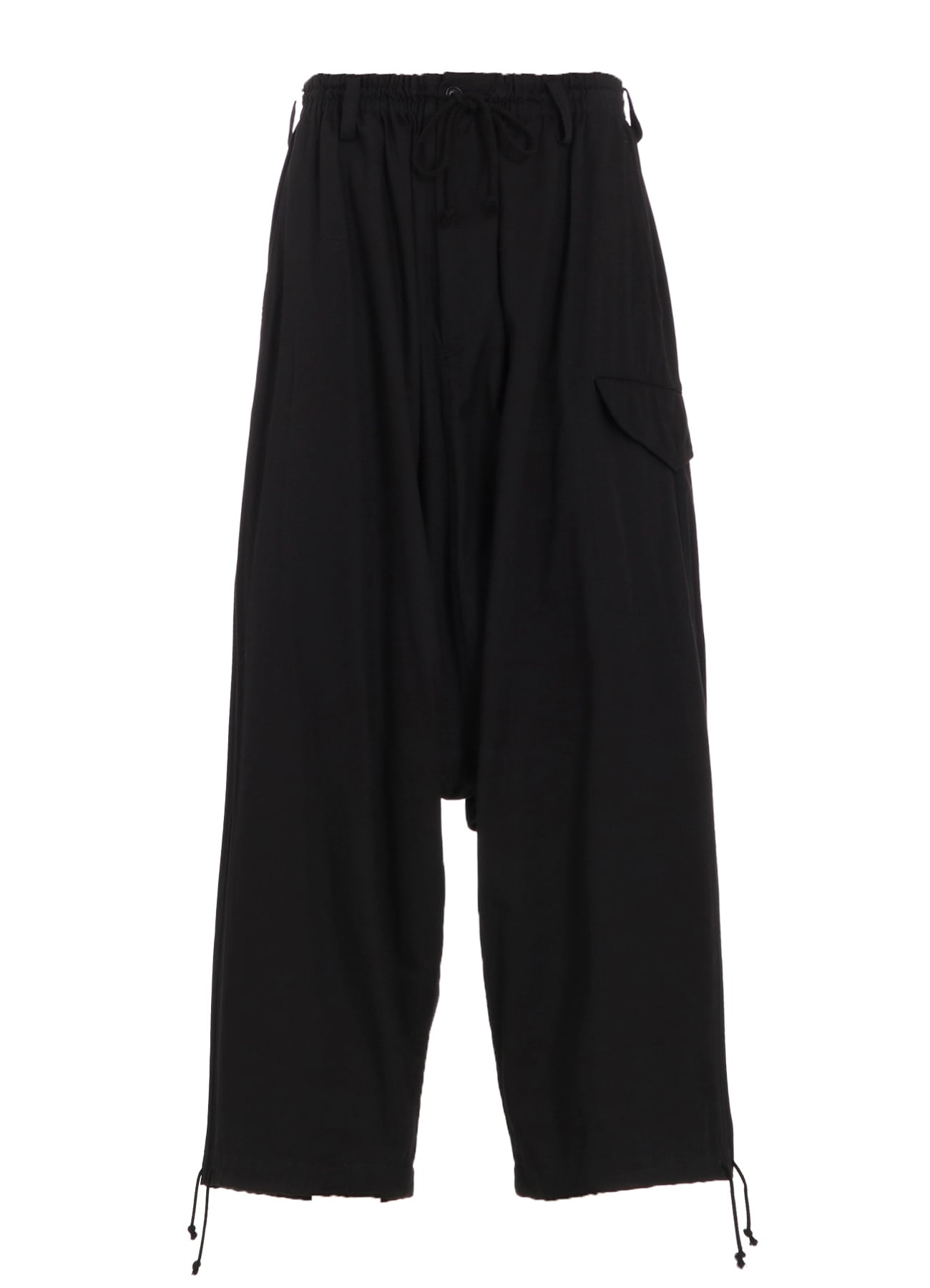 COTTON TWILL WIDE SAROUEL PANTS(S Black): S'YTE｜THE SHOP YOHJI