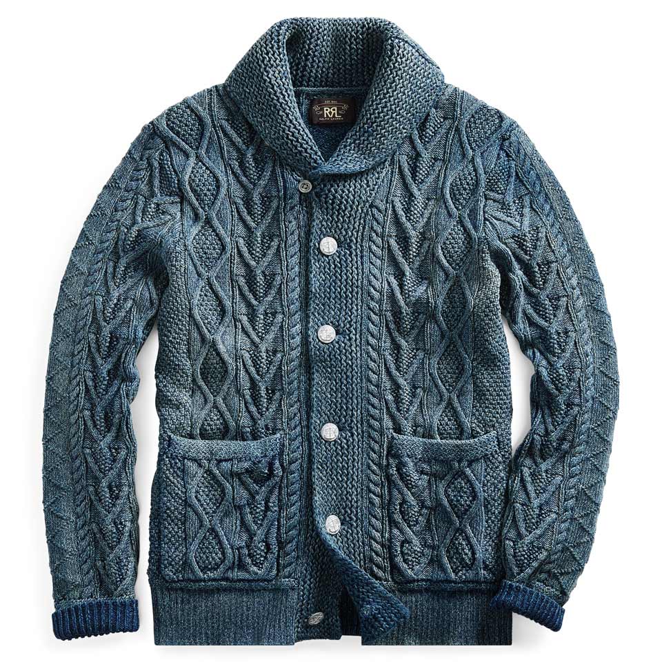 □RRL/INDIGO SHAWL COLLAR CARDIGAN/82,500 - thing sting