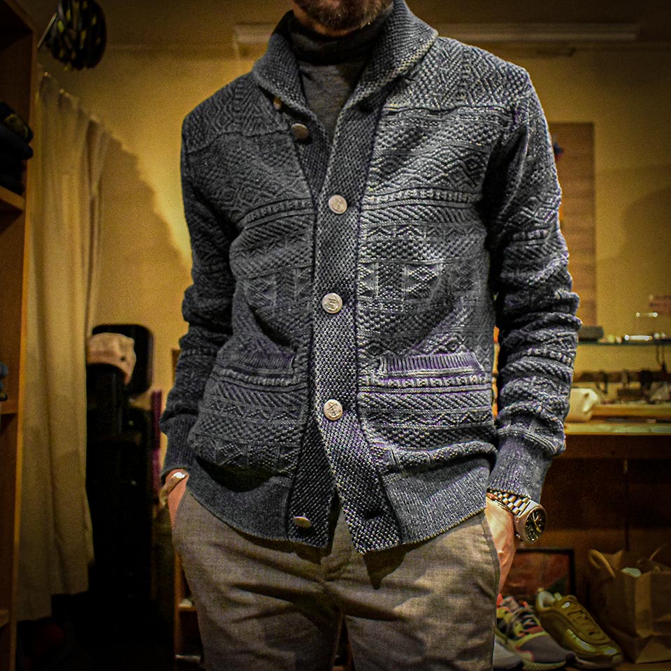 RRL/INDIGO SHAWL COLLAR CARDIGAN/88,000 - thing sting