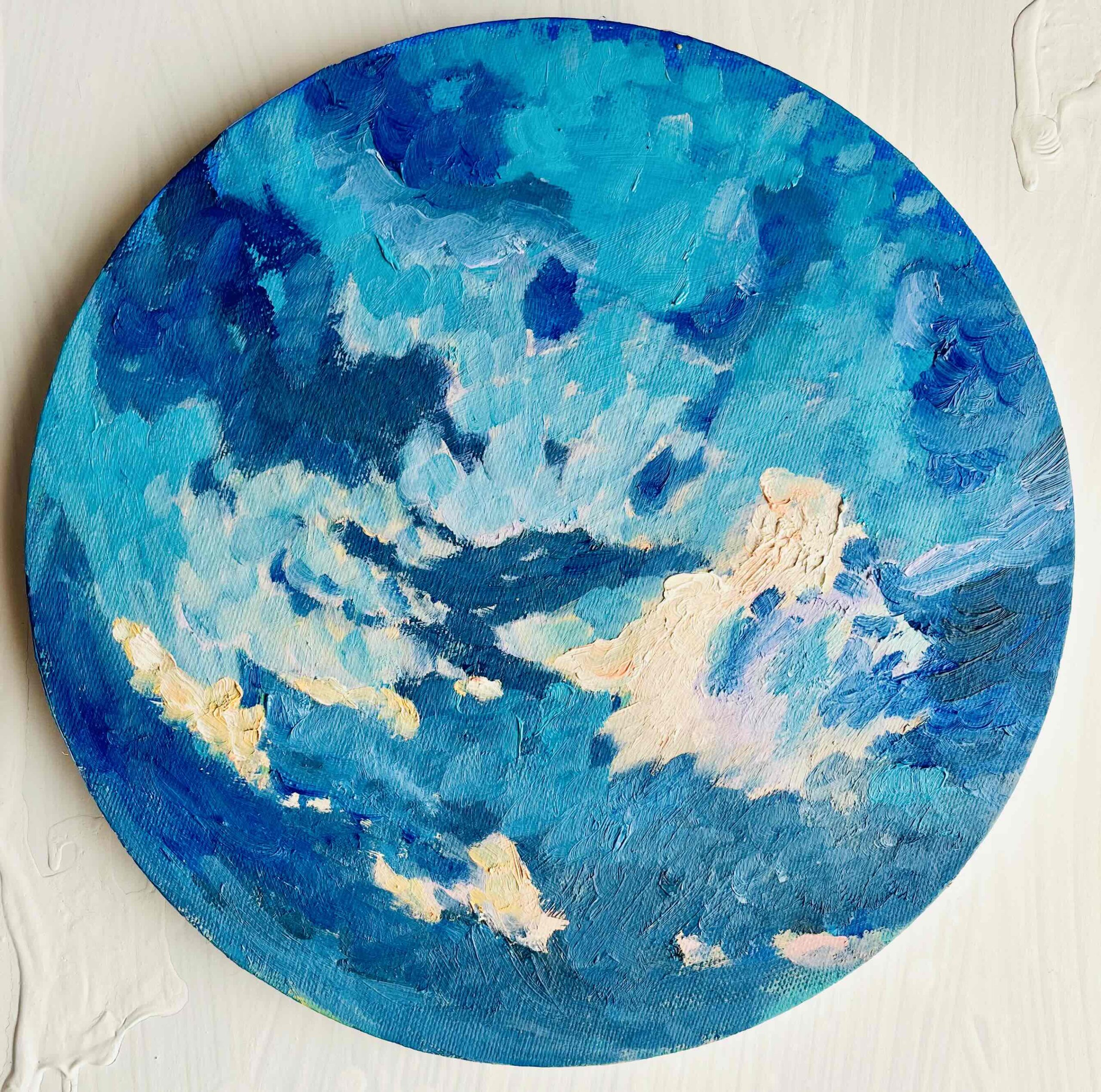 絵画「PAN」油彩・原画・直径25㎝ 丸形・アートパネル | かいがのみせ