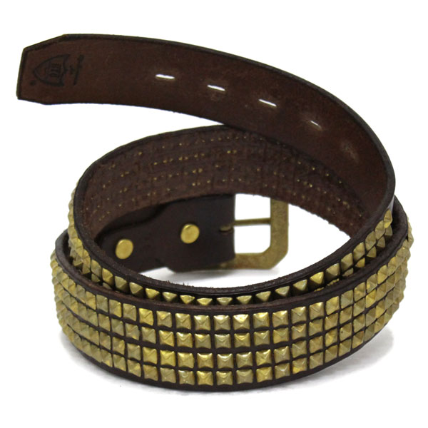 ナローベルト スタッズベルト 20㎜ ダークブラウン オーダー製 HTC 等