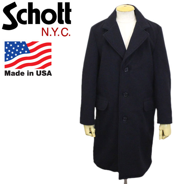 正規取扱店 Schott (ショット) No.7589 Soft Melton Chester Long Coat