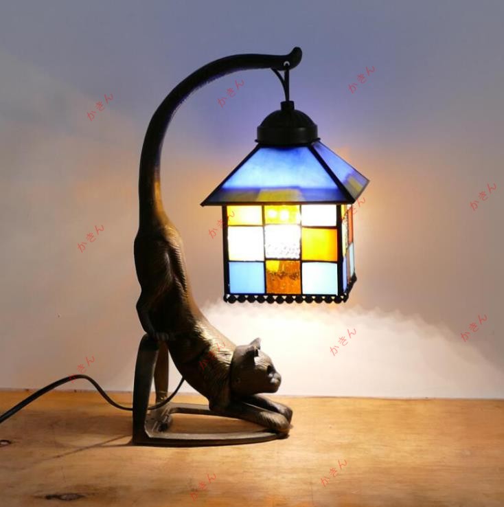 楽天市場】ステンドグラス ランプ 猫の通販