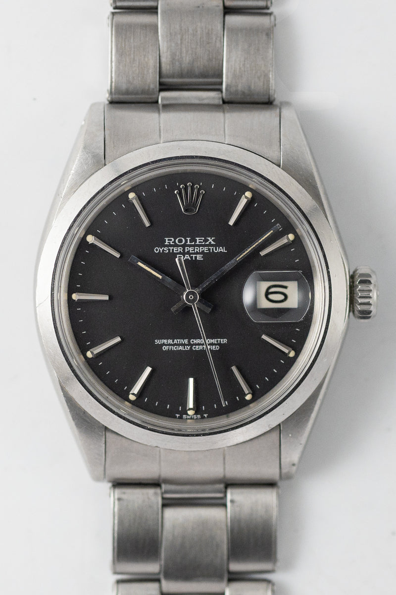 ROLEX OYSTER PERPETUAL DATE Ref.1500 Black Matte Dial – TIMEANAGRAM