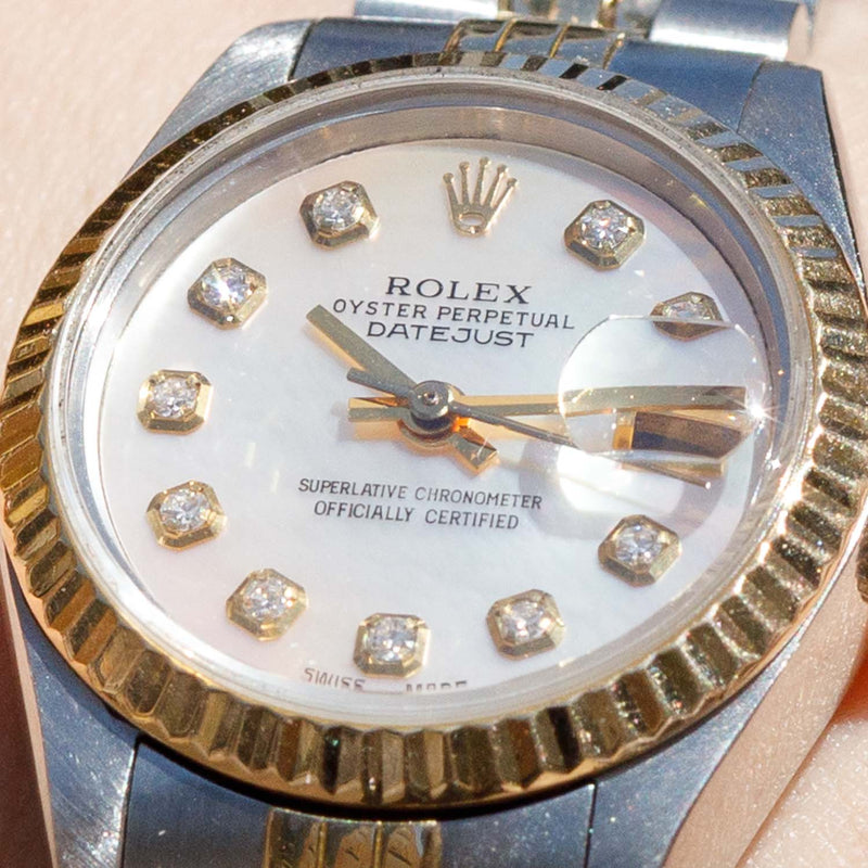 ROLEX DATEJUST Ref.69173 Mother Of Pearl Dial 10 Points Diamond