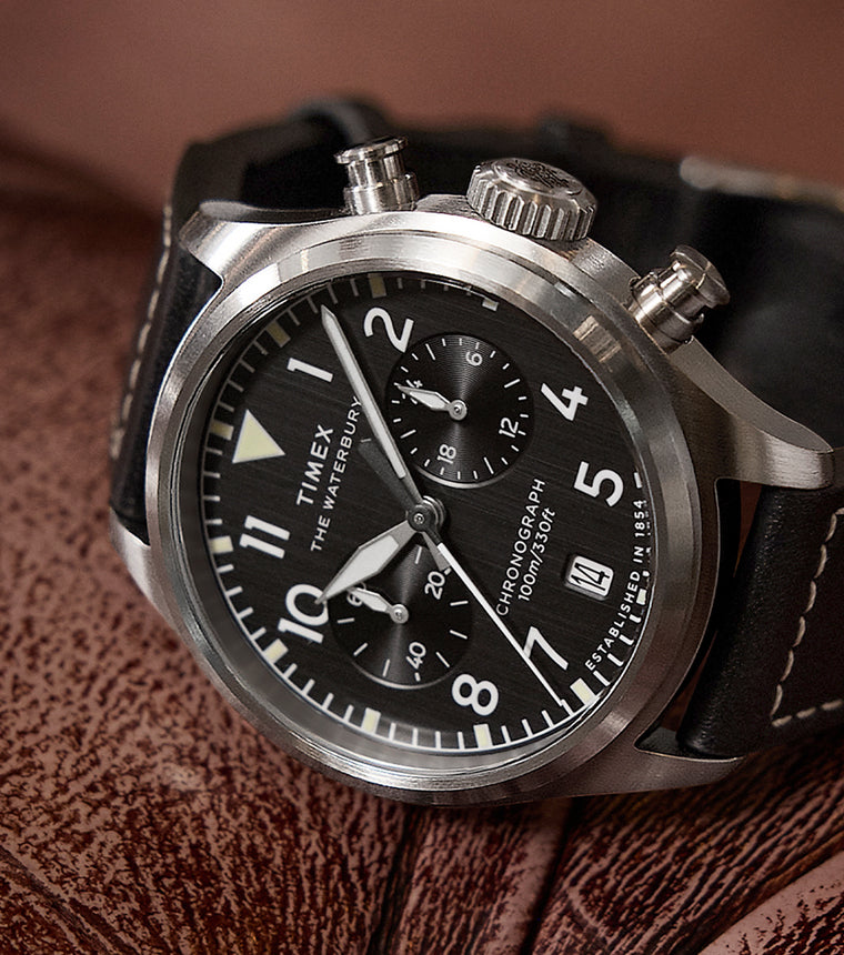 Waterbury Ace Chronograph 41mm Leather Strap Watch - TW2Y19000