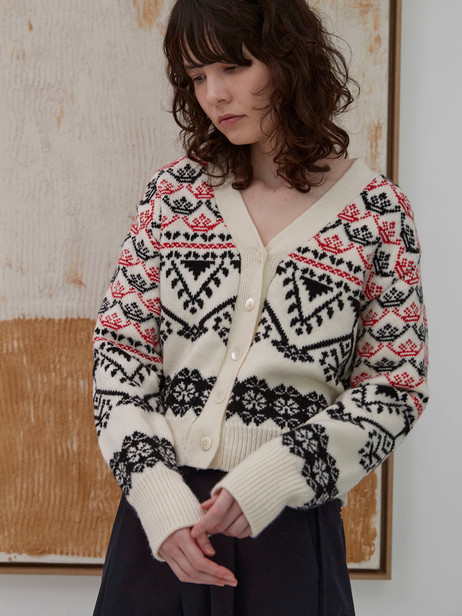 ノルディックニットカーディガン/TBDA-414