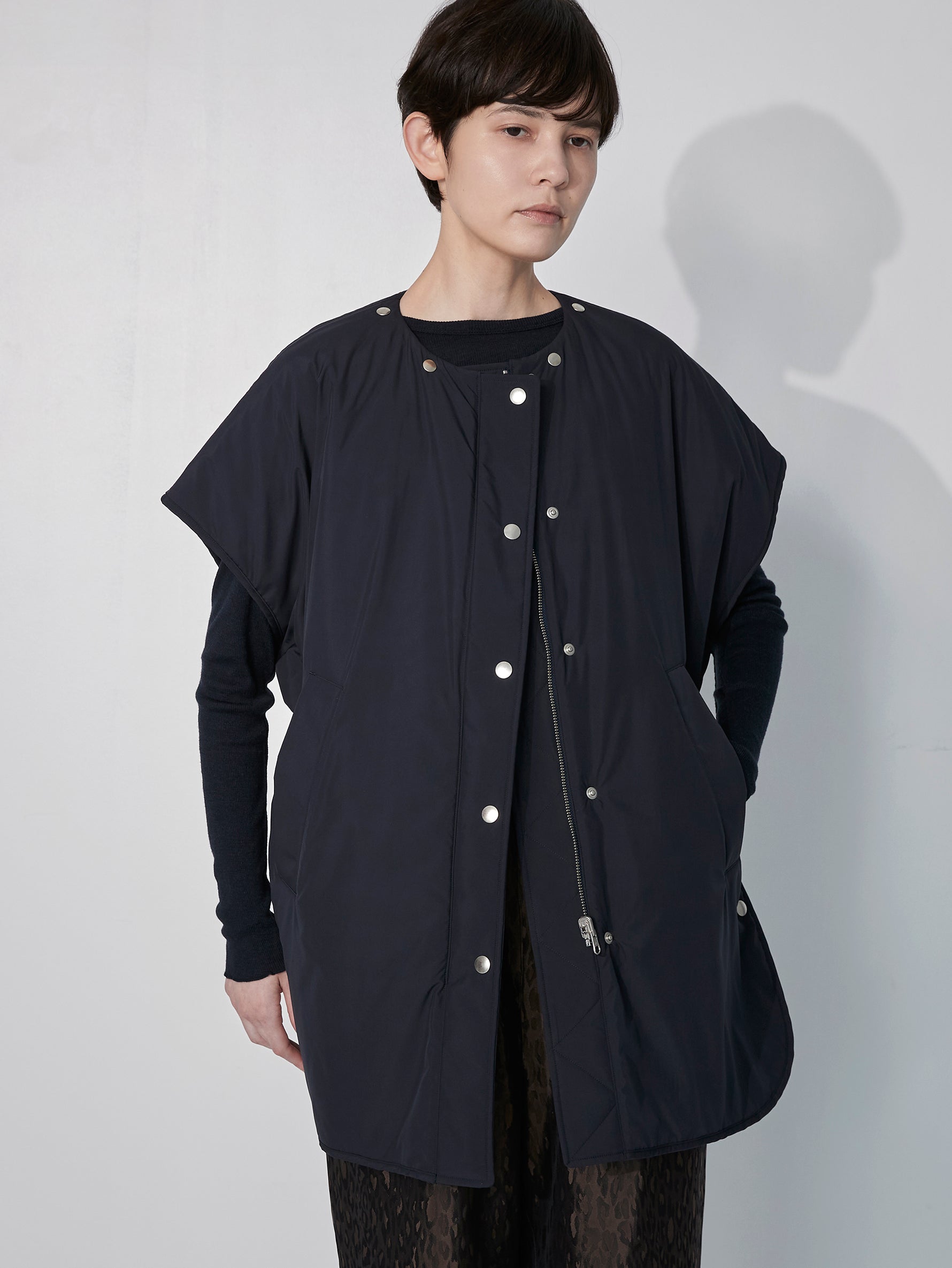 リバーシブルキルティングポンチョ/TBEA-032