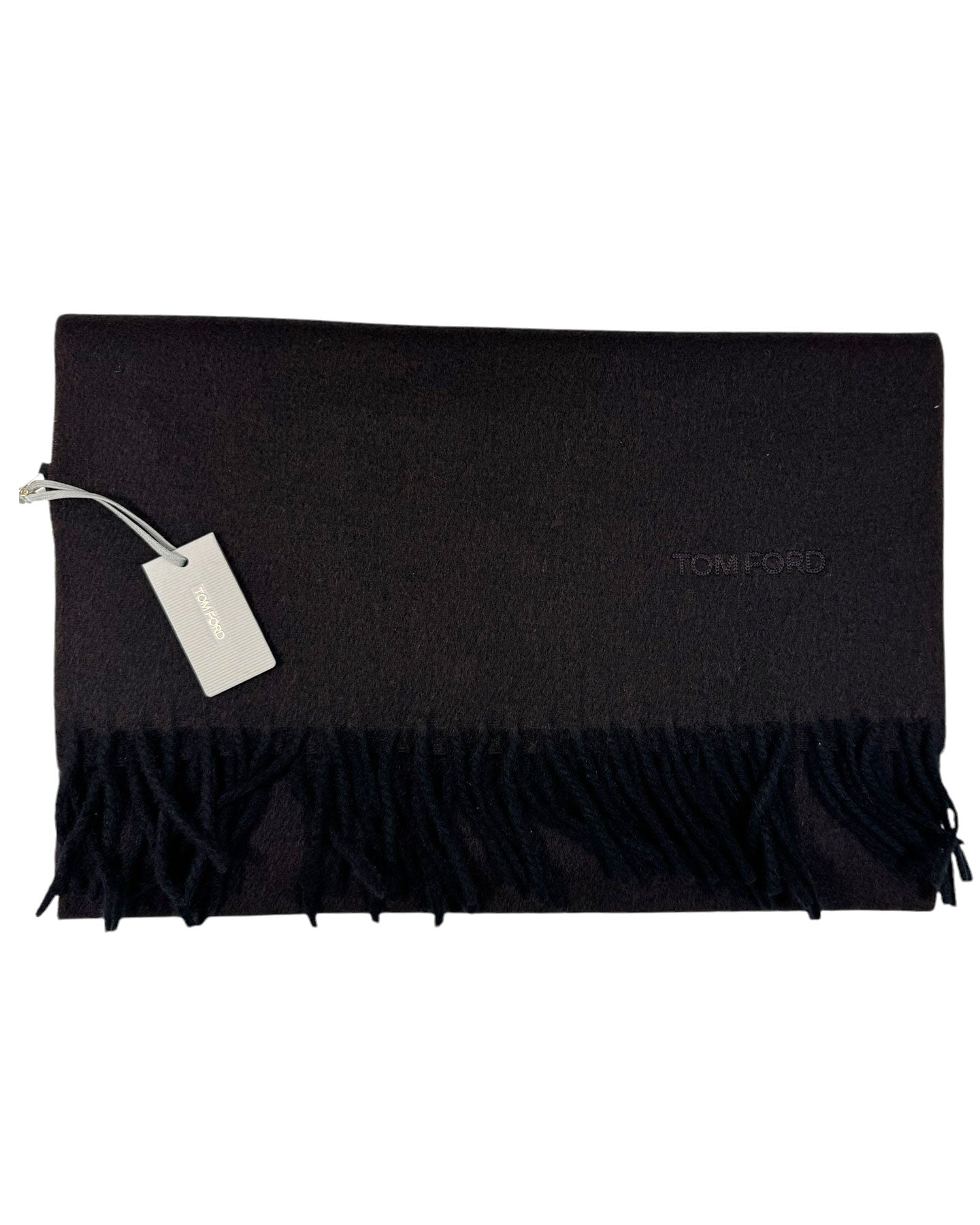 Tom Ford Cashmere Scarf Dark Brown Fringe - Tie Deals