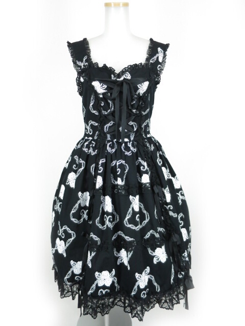 Metamorphose 茨柄編み上げジャンパースカート メタモルフォーゼタン