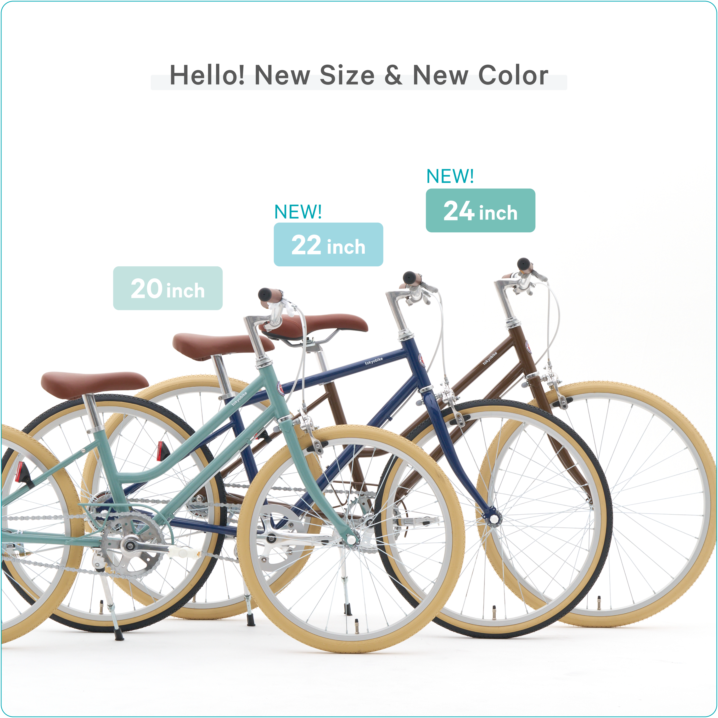 TOKYOBIKE Jr. Comfy、TOKYOBIKE Jr. Stepに22インチ・24インチが登場