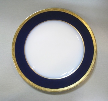 大倉陶園 ルリ片葉金蝕 20cmデザート皿 - 土岐陶器本店