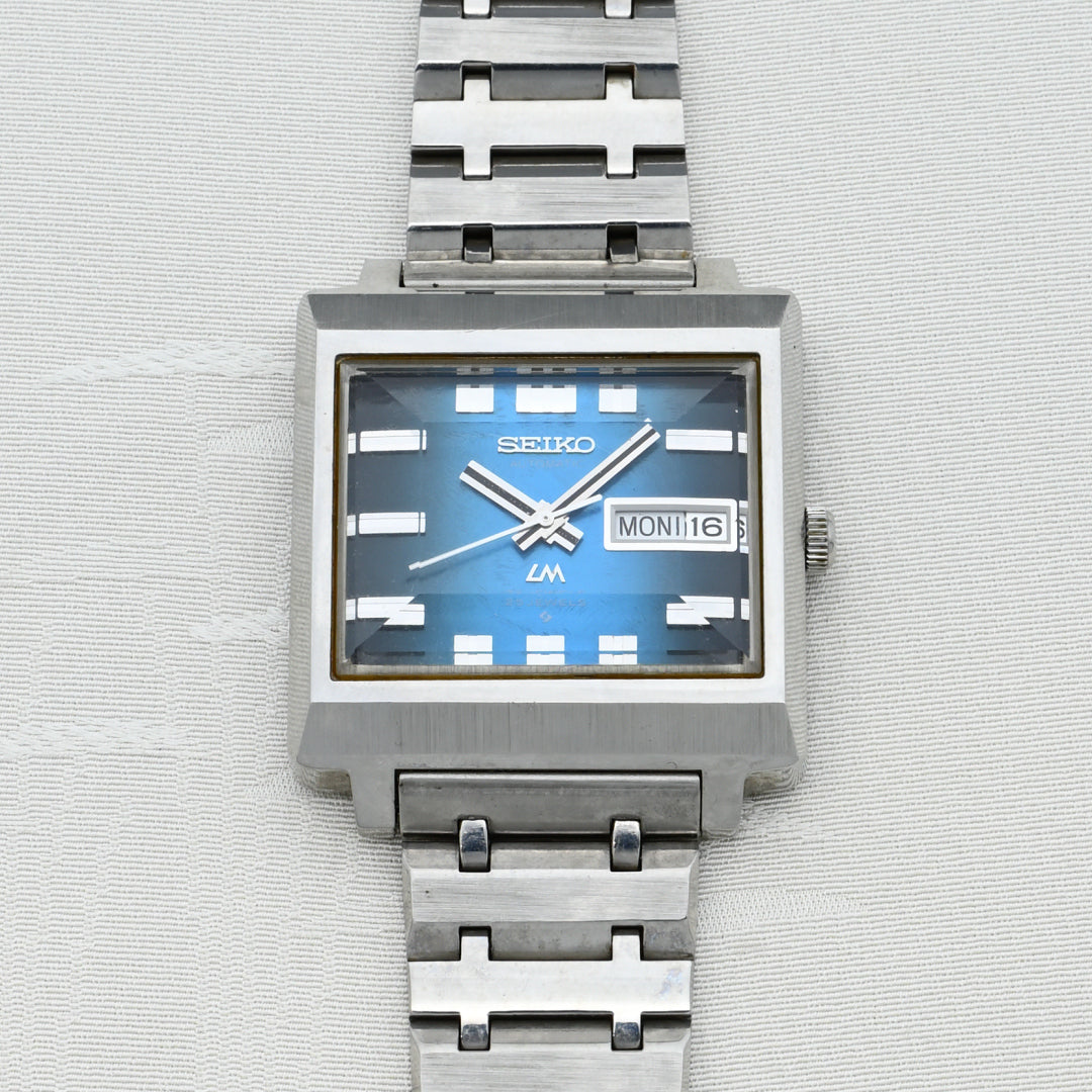 セイコー LM ロードマチック 角型5面カットガラス ブルー