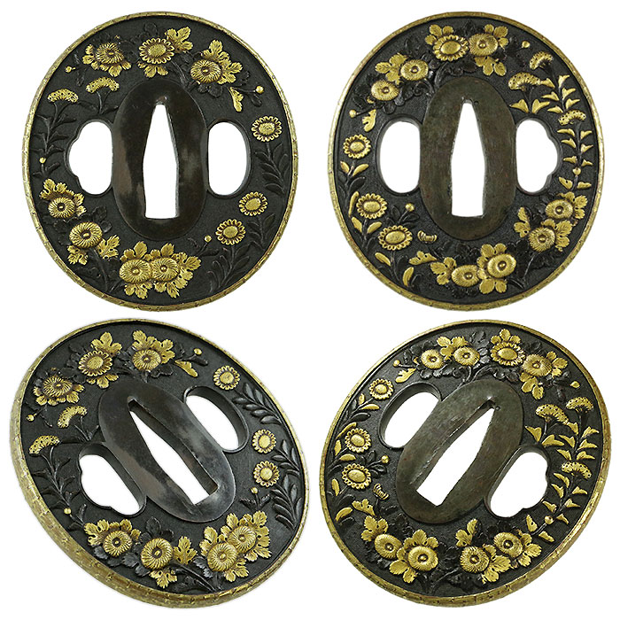 日本刀の鐔・金覆輪 秋草｜日本刀・刀剣 販売専門店・東京【十拳】