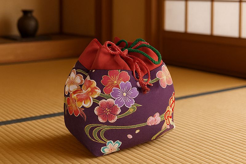 金彩友禅販売 八重桜に牡丹菊花（浅縹色）柄の和柄生地通販なら都香庵