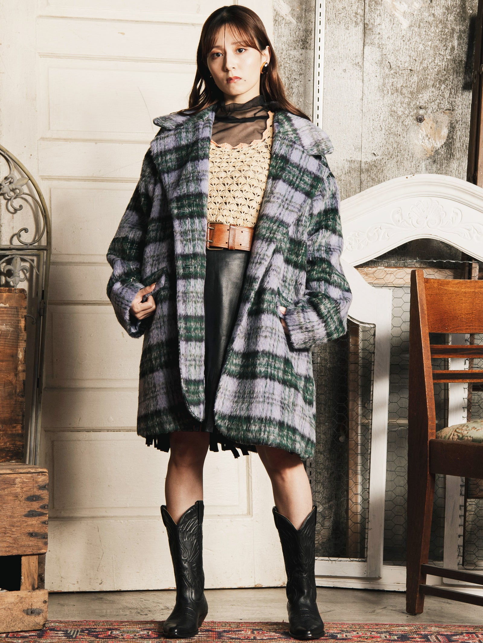 2色展開】Meridian カラフルチェック柄 チェスターコート – 古着屋Top