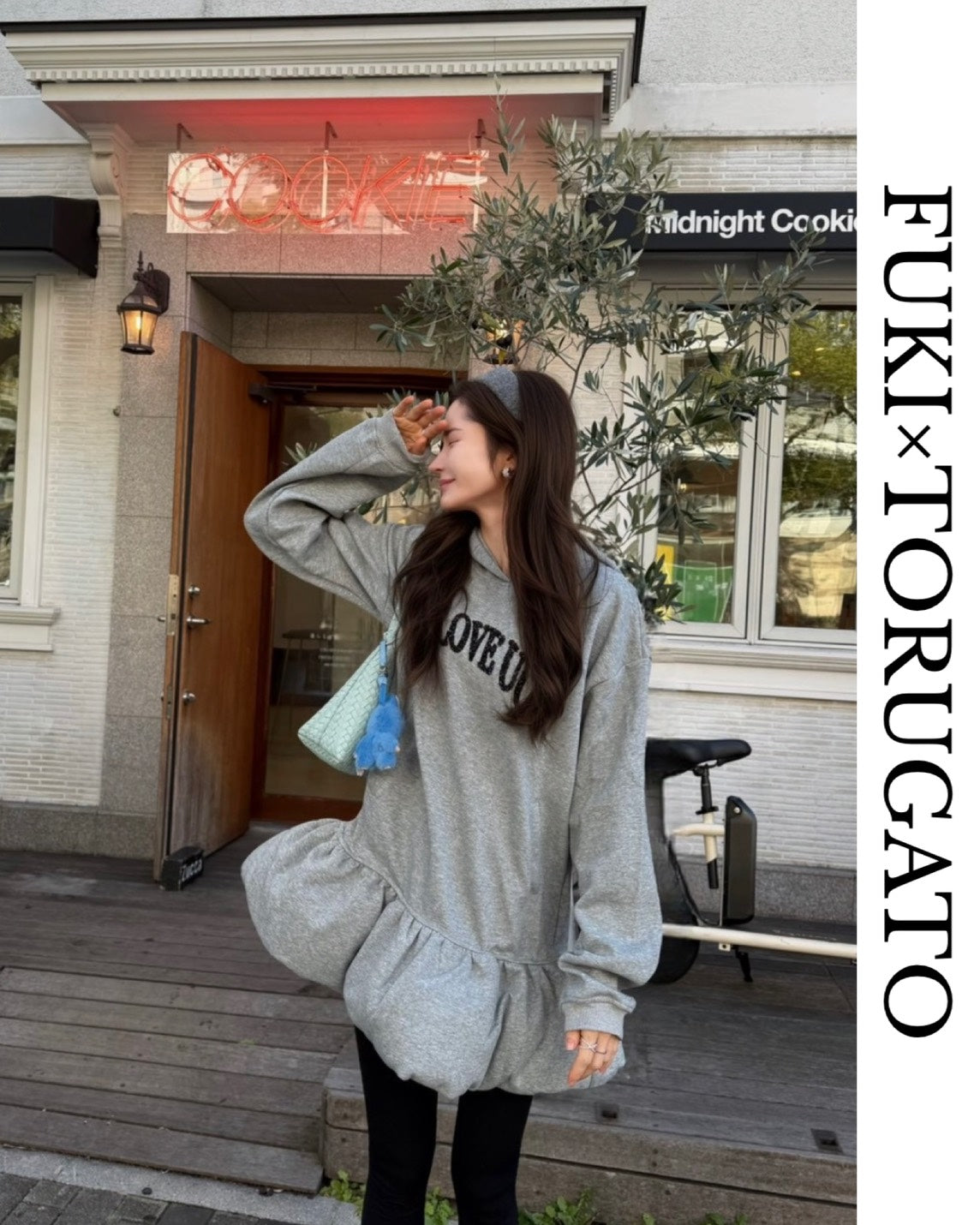 Torugato ふきちゃんのコラボ ウールファーポンチョ グレージュ FUKI