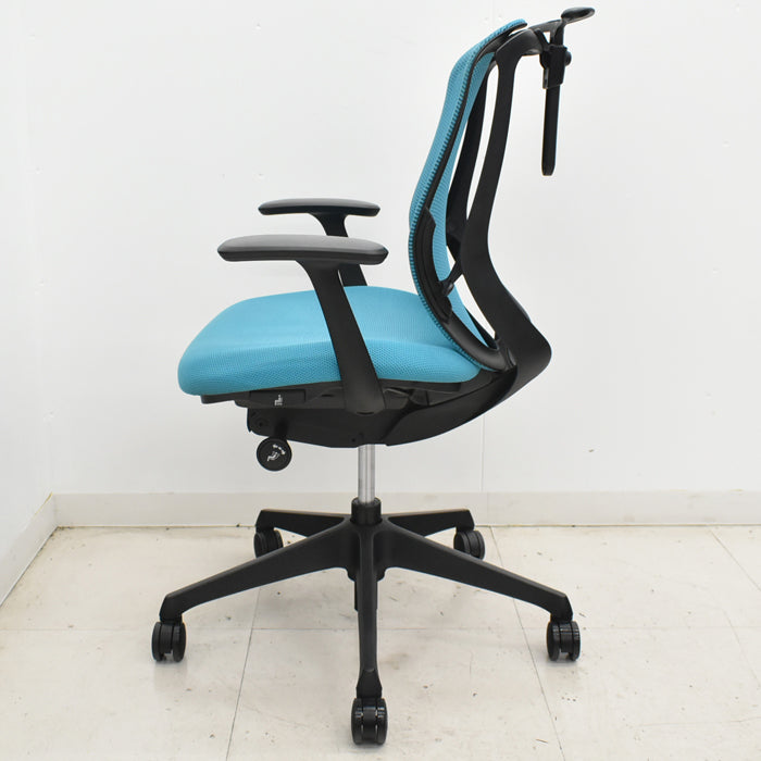 中古】オカムラ シルフィー ローバック 固定肘 バックカーブアジャスト