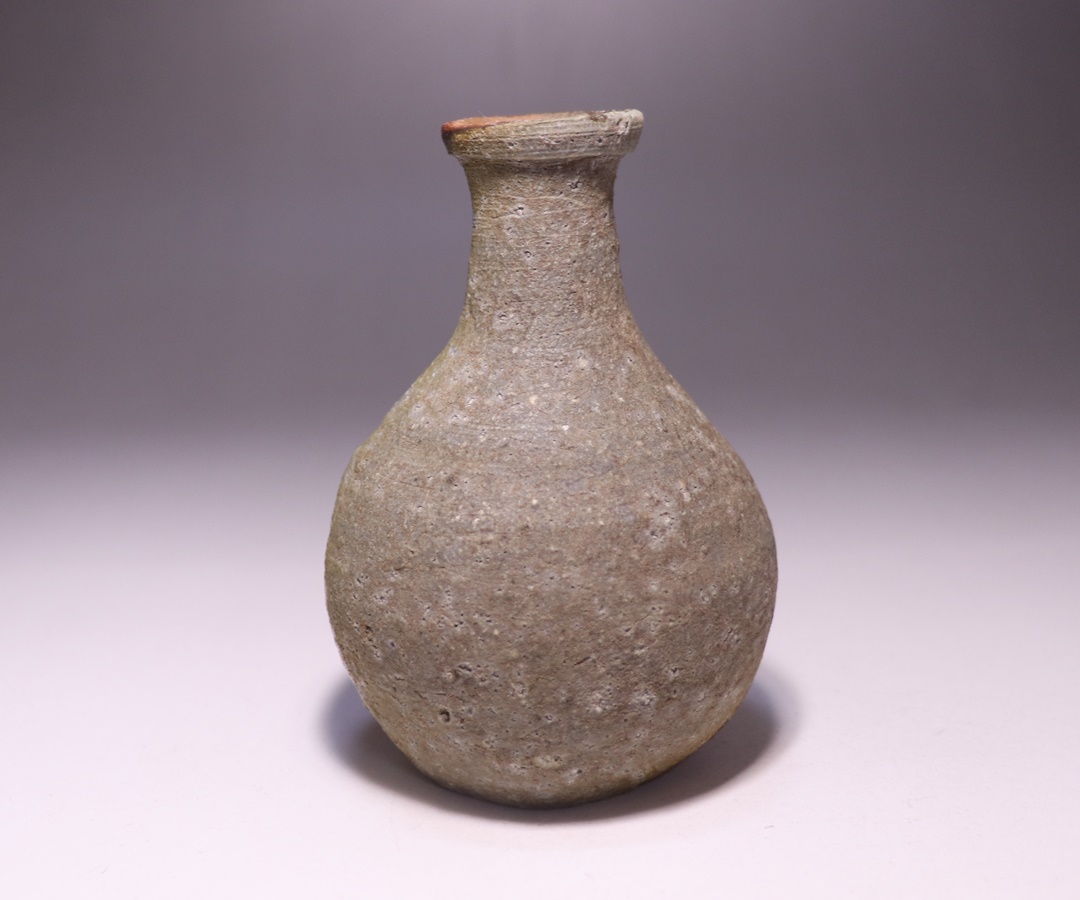 希少作☆前嶋 五一郎【義弟：原田拾六】☆備前≪窯変≫徳利☆共箱 前嶋