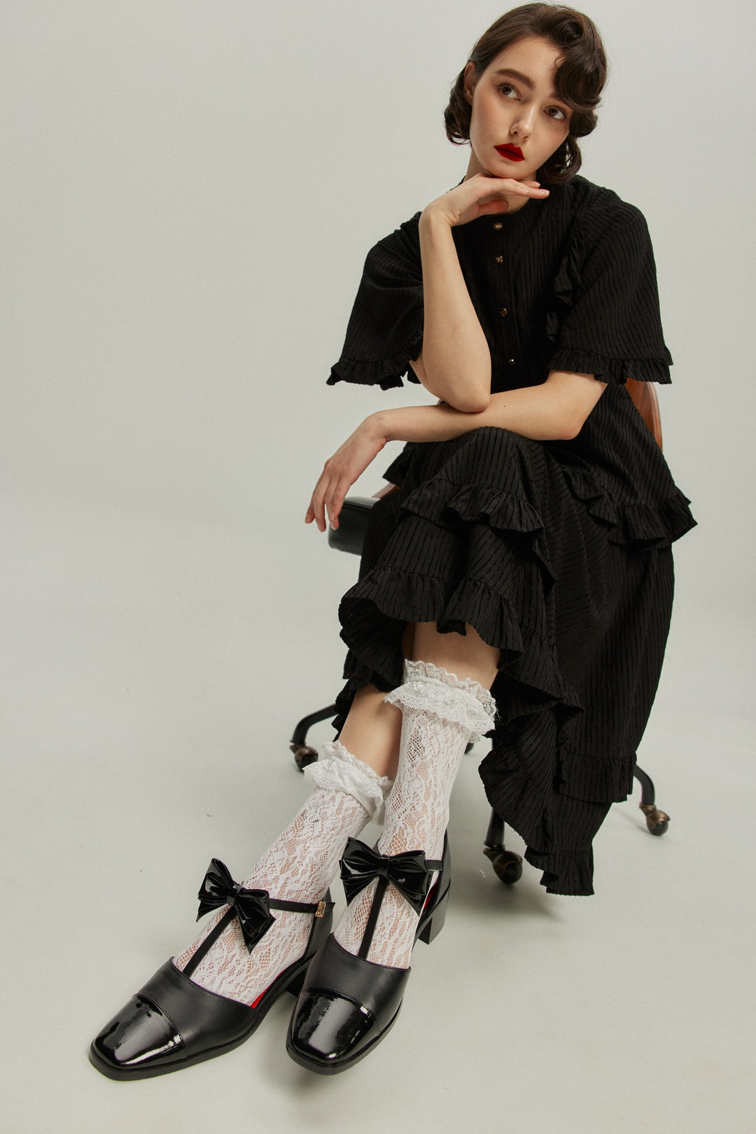 月の呪文を唱えて》レイヤードフリルスカート-Black – Tnewties