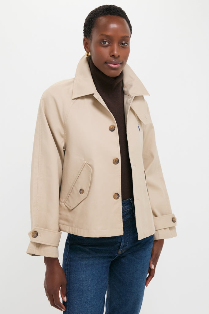 Beige Cotton Double Cloth Woven Jacket | Polo Ralph Lauren
