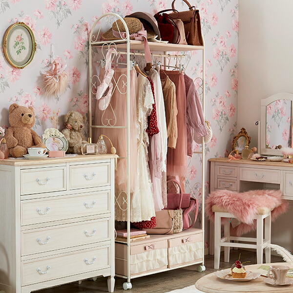 楽天市場】【P5倍！19日20時-23日1:59】【直送】フリルハンガーラック