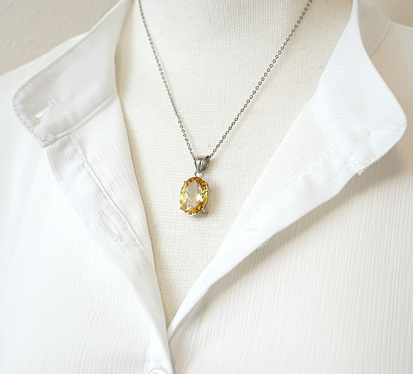 楽天市場】シトリン ブラジル産 ペンダント ネックレス 宝石質 SA