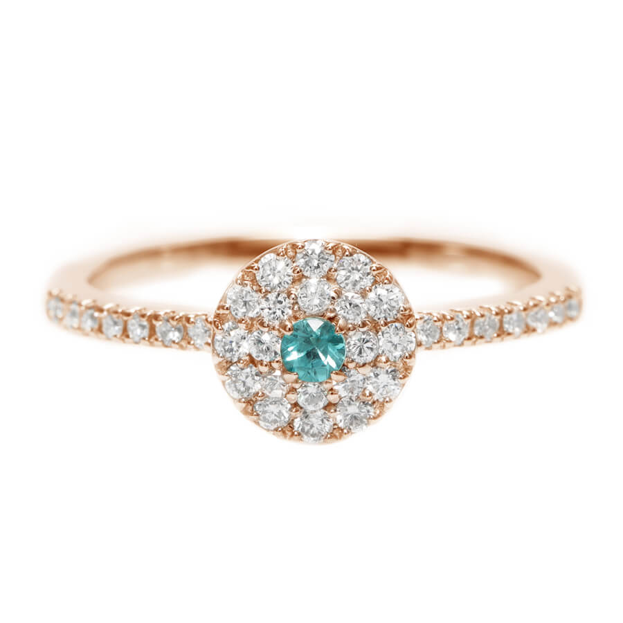 楽天市場】パライバトルマリン ダイヤモンド リング 取り巻き 18金