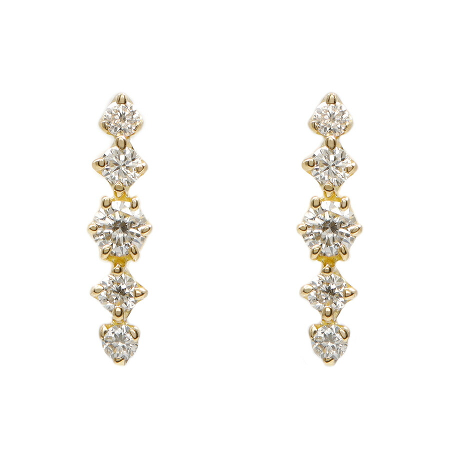 楽天市場】【即納可】 ダイヤモンド ライン ピアス 0.07ct プラチナ950