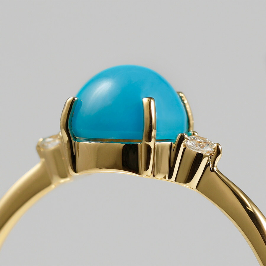 楽天市場】ターコイズ ダイヤモンド リング ターコイズブルー 18金 k18