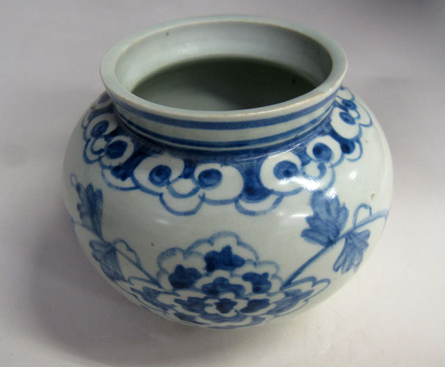 青絵 壺 花瓶 (古伊万里 李朝染付 デルフト中国好きな方) 青絵 壺