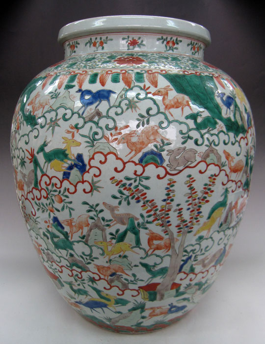 楽天市場】景徳鎮 嘉靖赤絵五彩動物文壺 高さ約46cm 中国 陶磁器 花瓶