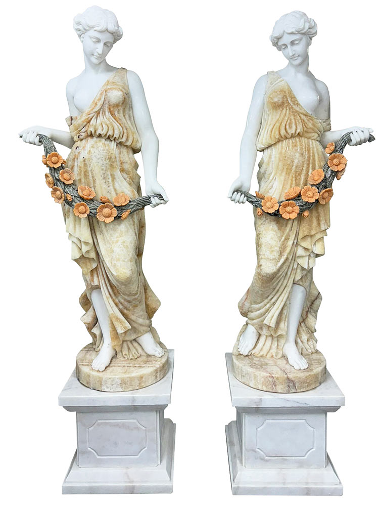 天然白材製 彫刻装飾品 高さ約15cm 天然白材製 彫刻装飾品 高さ約15cm