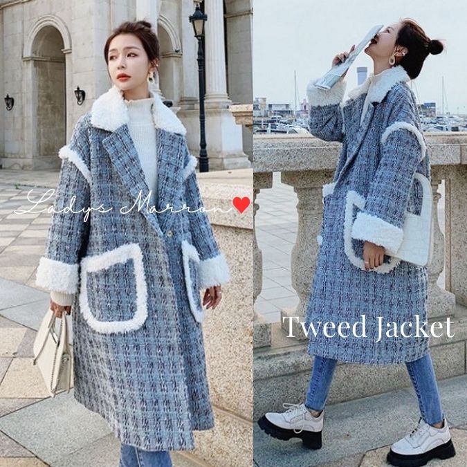 楽天市場】チェックコート レディース ツイードコート チェスター