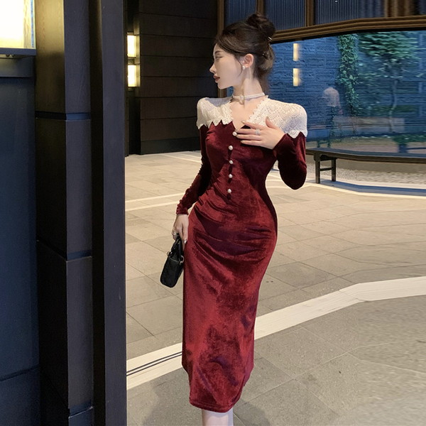 楽天市場】パーティードレス 韓国 結婚式タイトドレス マーメイド