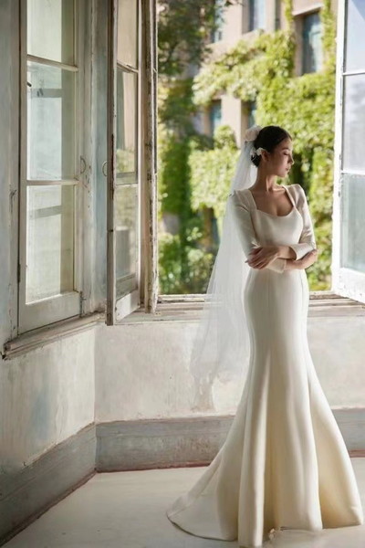 楽天市場】ウェディングドレス マーメイド 白 花嫁 前撮りドレス