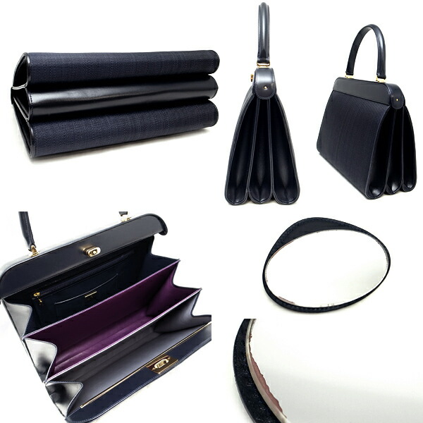 楽天市場】【緑屋質屋】コンテス ハンドバッグ ホースヘアー ネイビー