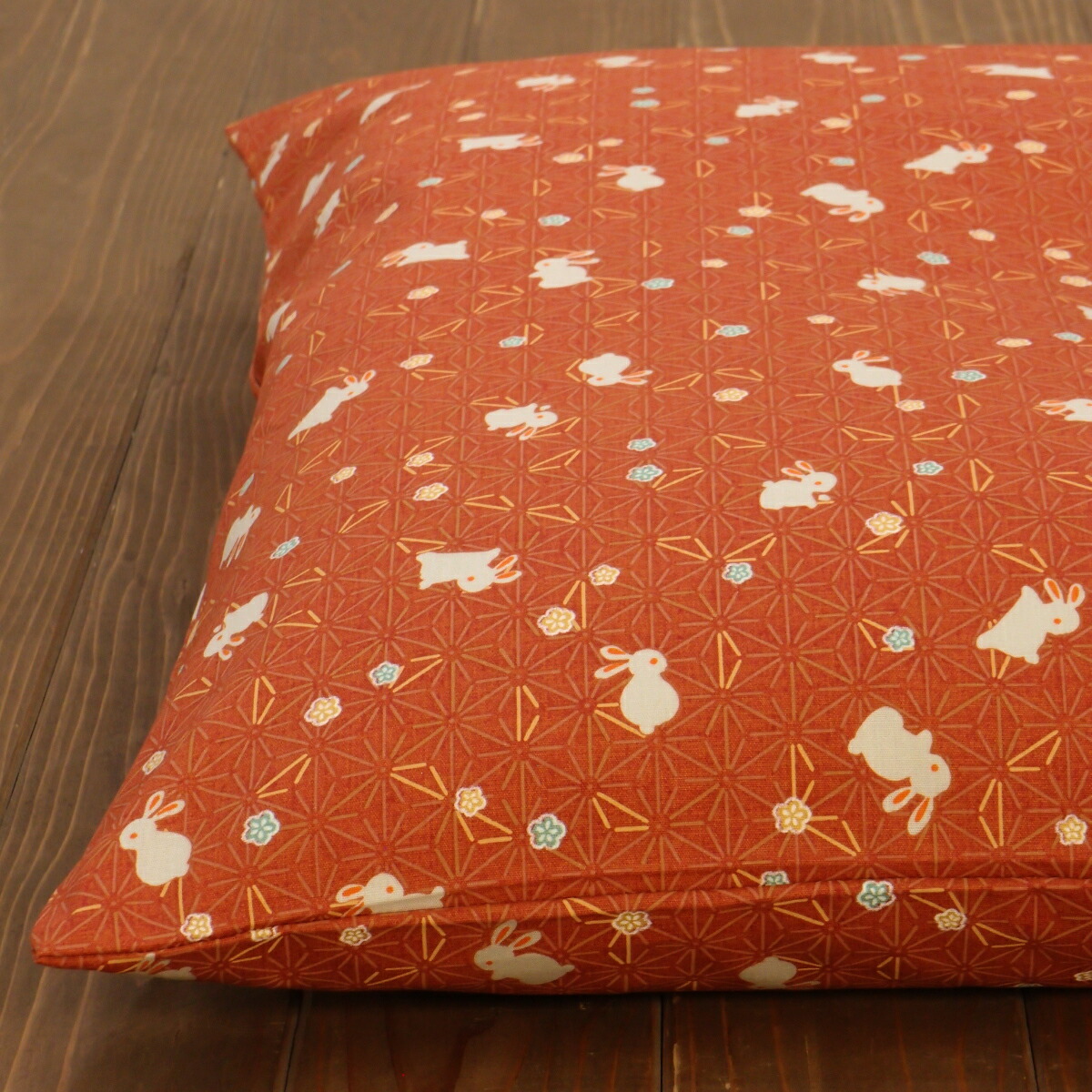 楽天市場】座布団カバー 八端判 59×63 日本製 綿100% うさぎ柄 ブルー