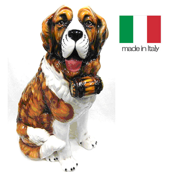 楽天市場】イタリア製 陶器 置物 犬 セントバーナード 送料無料 輸入