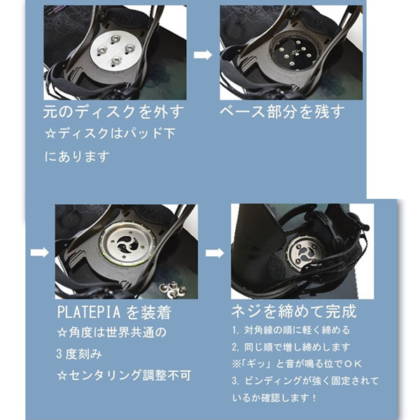 楽天市場】スノーボード ビンディングディスク PLATEPIA プレートピア