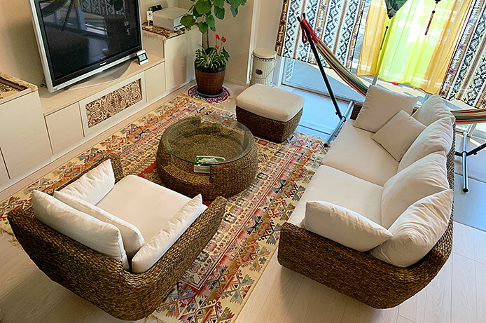 楽天市場】高品質 ウォーターヒヤシンス ローテーブル センター