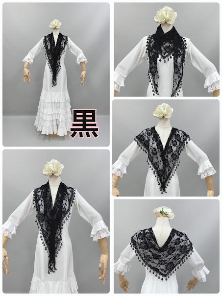 楽天市場】フラメンコ衣装 花柄 刺繍 シージョ 伸縮レース ドロップ