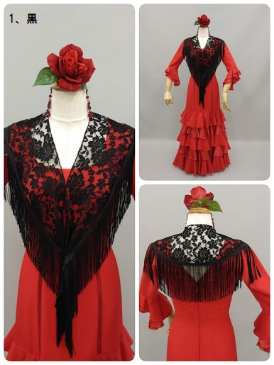 楽天市場】フラメンコ衣装 フレコ付きシ−ジョ 全7色 首がすっきり