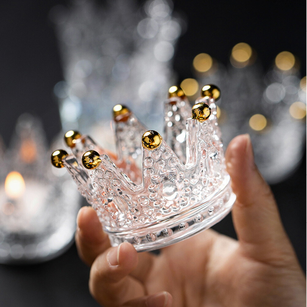 楽天市場】キャンドルホルダー ガラス 王冠 キャンドルスタンド 北欧