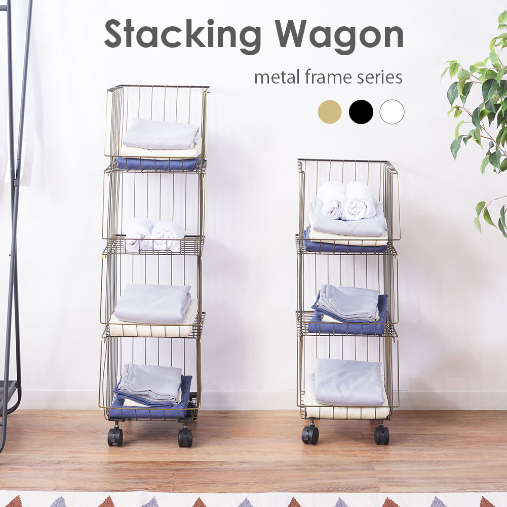 楽天市場】スタッキングワゴン ワイヤーラック スチールラック